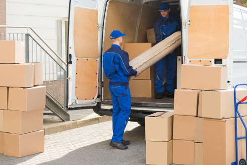 Packed household items prepared for removals in Belgium