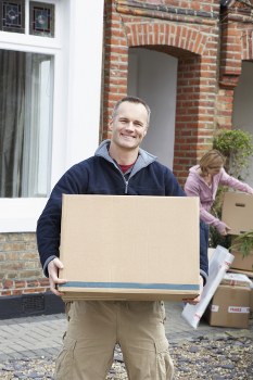 Students preparing boxes for a move in Belgium