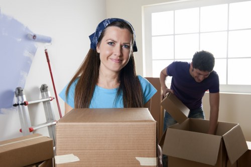 Packed boxes and fragile items organized for Belgium removals