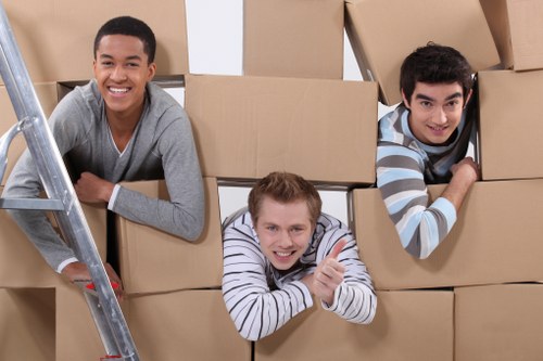Packing and labeling furniture parts before a move