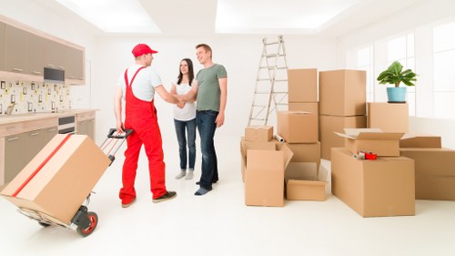Delivery and loading scene for a Belgium removals service