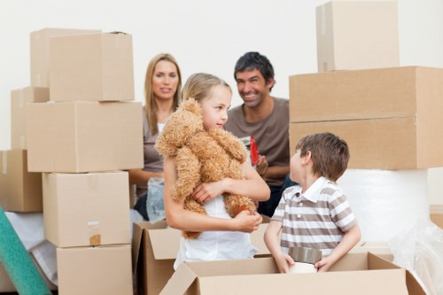 Unpacking service setup in a Belgian home after relocation