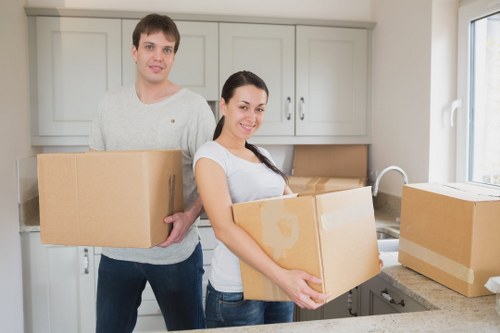 Professional office moving team preparing a corporate relocation